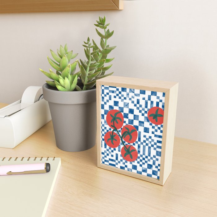 Tomatoes Checkered Grid Mini Art Print Gallery Image 2