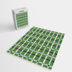 Windowpane Plaid Blue Pink on Green Jigsaw Puzzle Gallery Image 2
