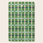 Windowpane Plaid Blue Pink on Green Cutting Board Gallery Image 1