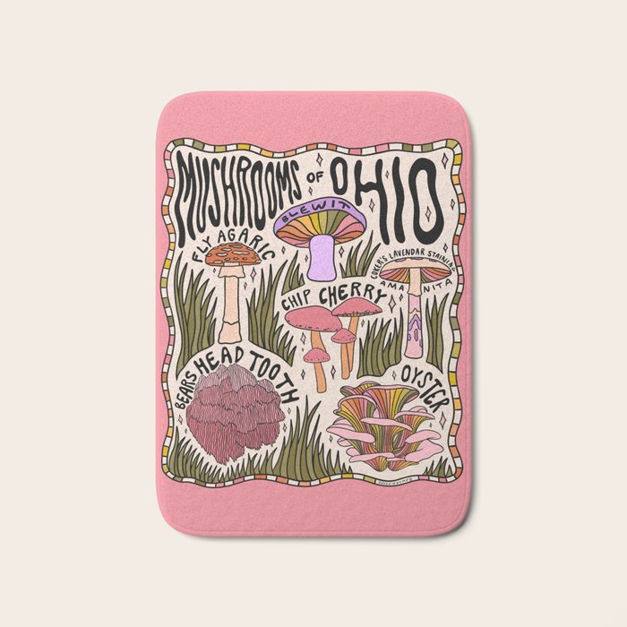 Mushrooms of Ohio Bath Mat Gallery Image 1