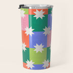 Checkered holiday pattern with stars Travel Mug Gallery Image 3
