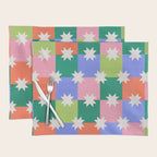 Checkered holiday pattern with stars Placemat Gallery Image 1