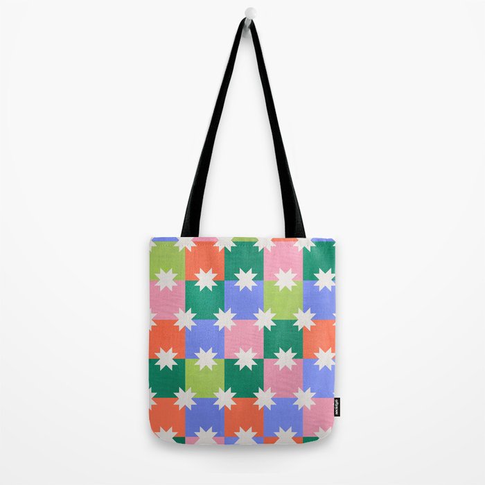Checkered holiday pattern with stars Tote Bag Gallery Image 2