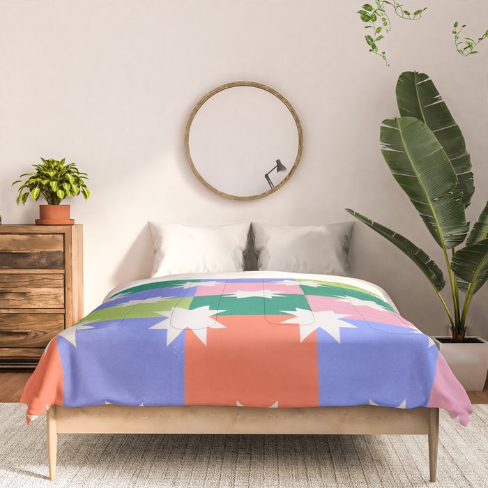 Checkered holiday pattern with stars Comforter Gallery Image 3