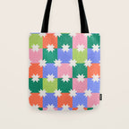 Checkered holiday pattern with stars Tote Bag Gallery Image 1