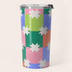 Checkered holiday pattern with stars Travel Mug Gallery Image 2
