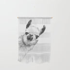 Sneaky Llama Black and White Wall Hanging Gallery Image 1