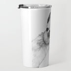 Sneaky Llama Black and White Travel Mug Gallery Image 3