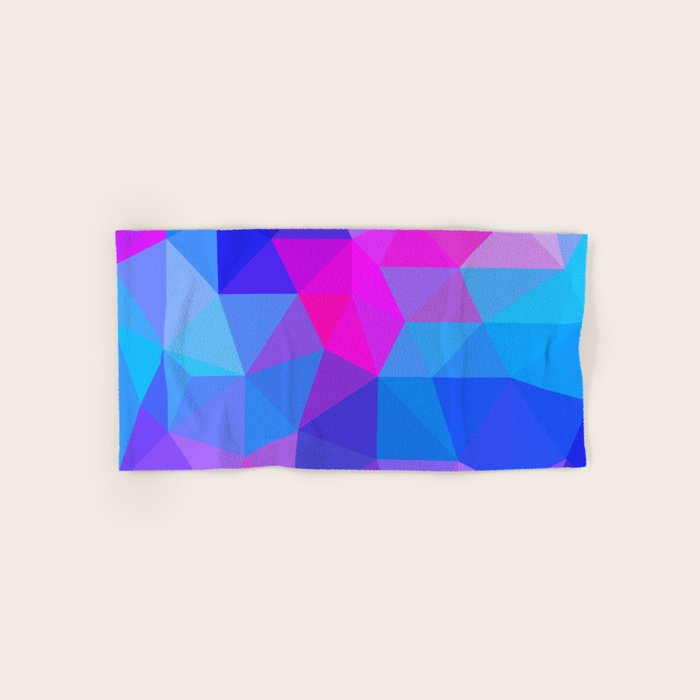 Magenta Blacklight Low Poly Bath Towel Gallery Image 1