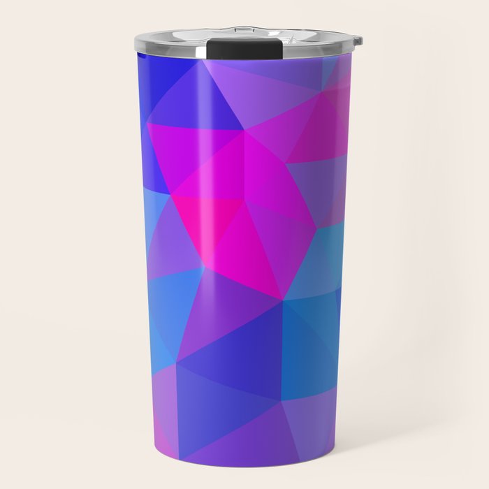 Magenta Blacklight Low Poly Travel Mug Gallery Image 1