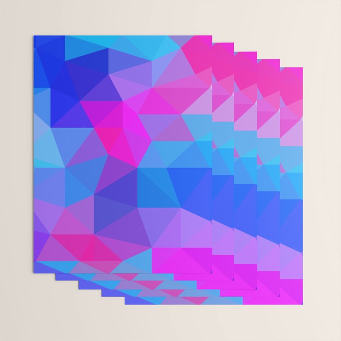 Magenta Blacklight Low Poly Wrapping Paper Gallery Image 3