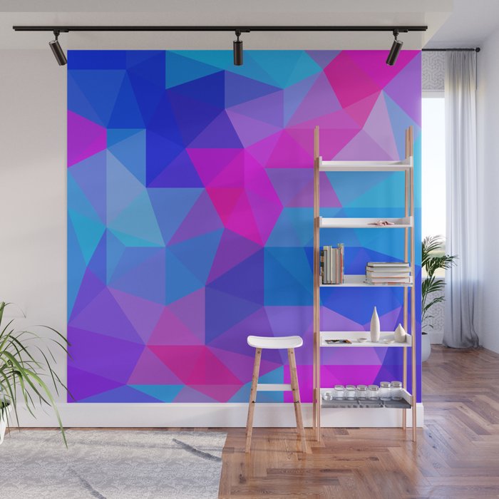 Magenta Blacklight Low Poly Wall Mural Gallery Image 1