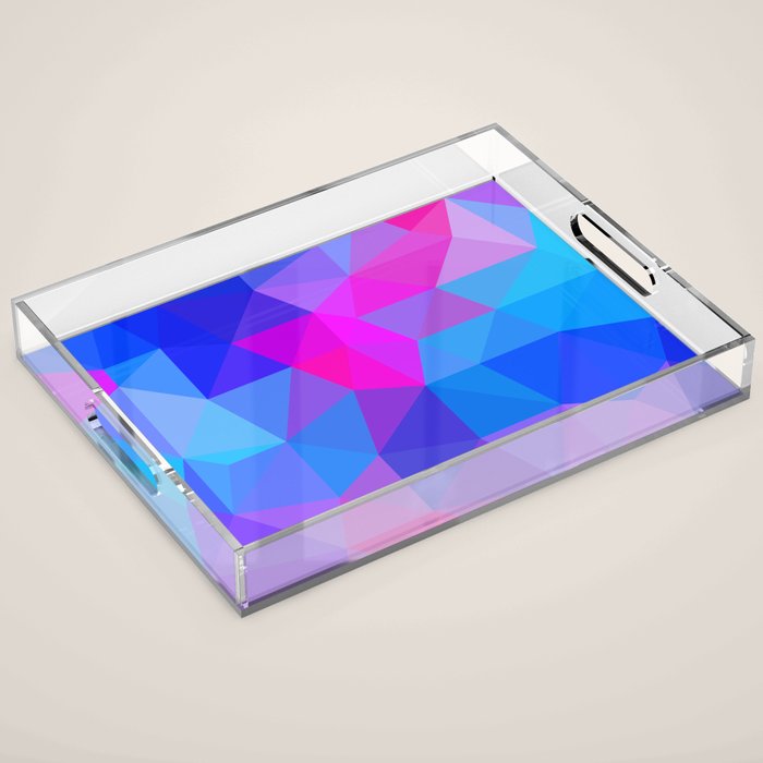 Magenta Blacklight Low Poly Acrylic Tray Gallery Image 1