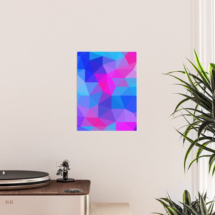 Magenta Blacklight Low Poly Poster Gallery Image 2