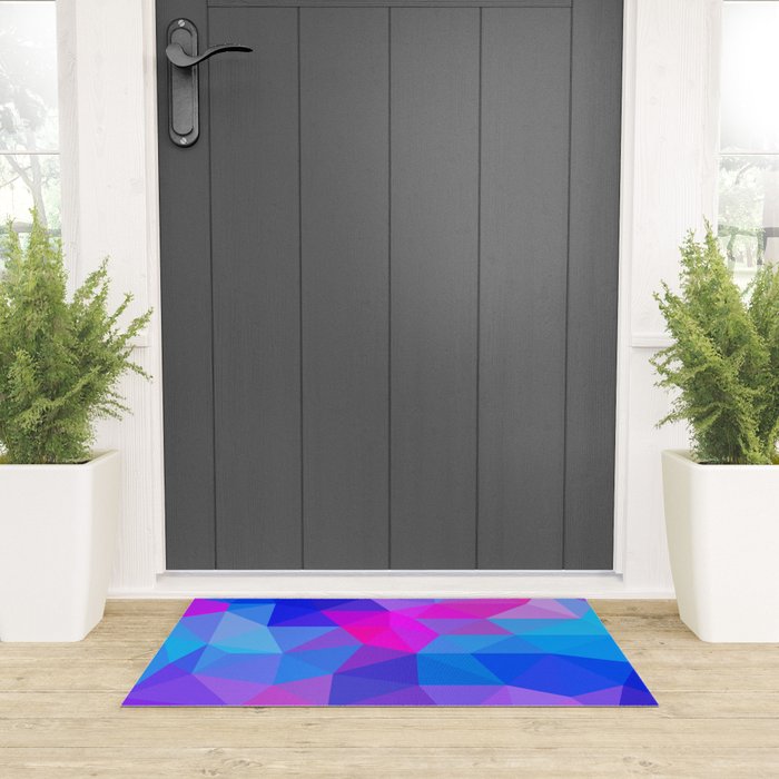 Magenta Blacklight Low Poly Welcome Mat Gallery Image 3