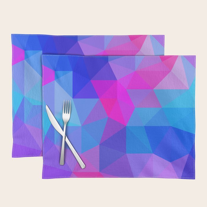 Magenta Blacklight Low Poly Placemat Gallery Image 1