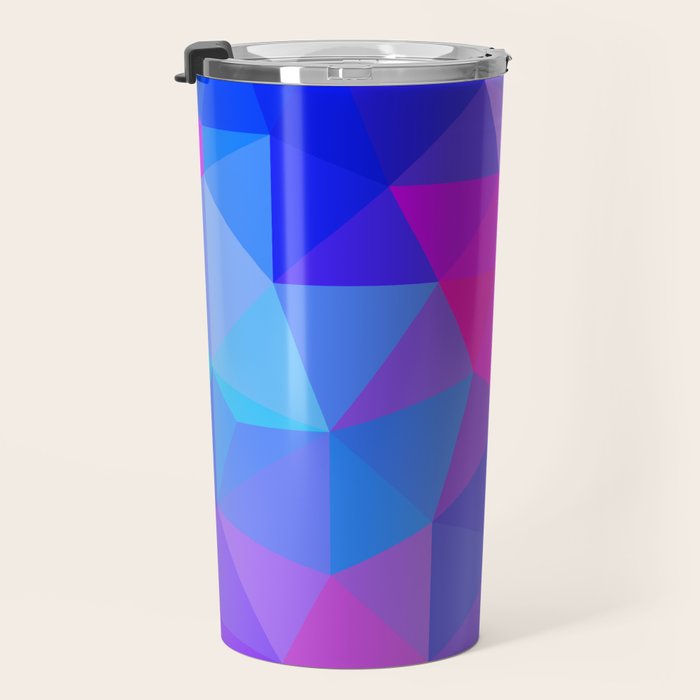 Magenta Blacklight Low Poly Travel Mug Gallery Image 3