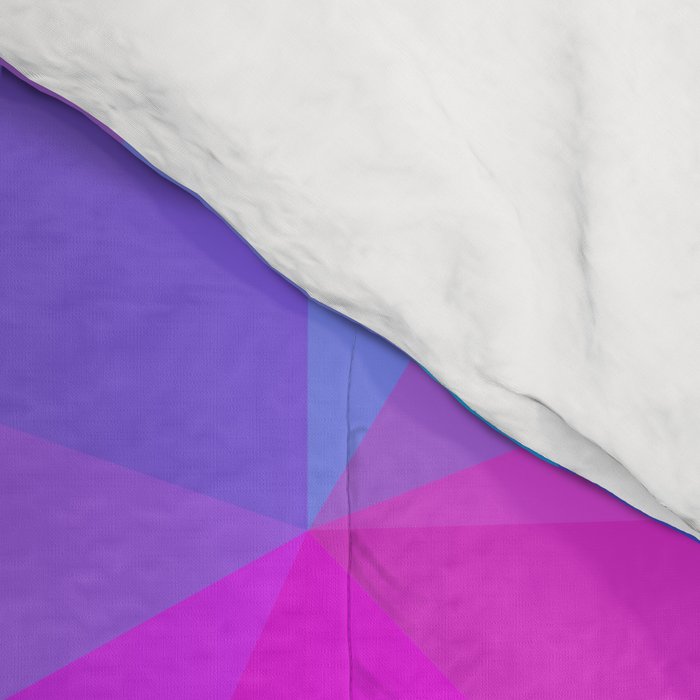 Magenta Blacklight Low Poly Comforter Gallery Image 4