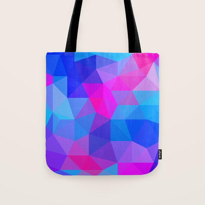 Magenta Blacklight Low Poly Tote Bag Gallery Image 1