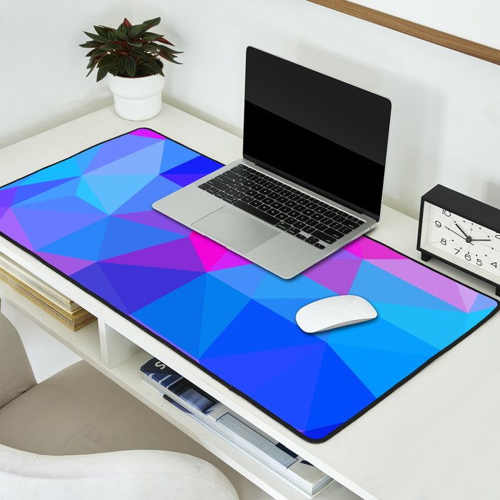 Magenta Blacklight Low Poly Desk Mat Gallery Image 2