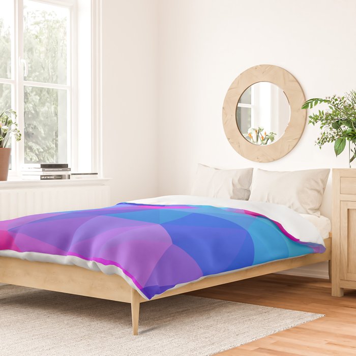 Magenta Blacklight Low Poly Duvet Cover Gallery Image 2