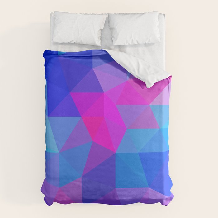 Magenta Blacklight Low Poly Duvet Cover Gallery Image 1