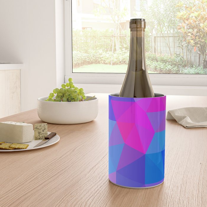 Magenta Blacklight Low Poly Wine Chiller Gallery Image 4