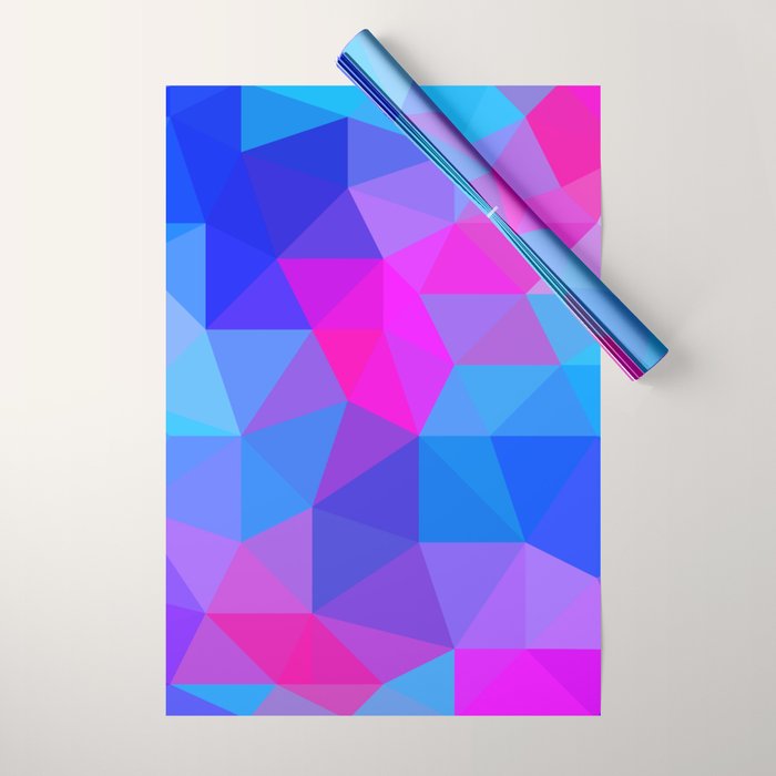 Magenta Blacklight Low Poly Wrapping Paper Gallery Image 1