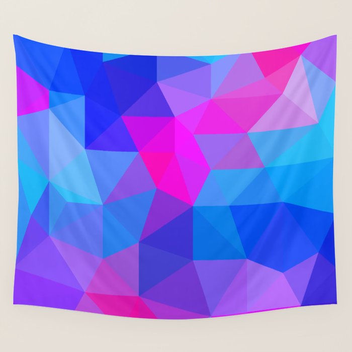 Magenta Blacklight Low Poly Wall Tapestry Gallery Image 4