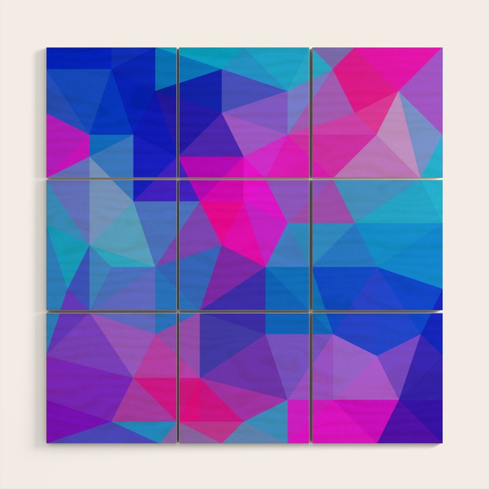 Magenta Blacklight Low Poly Wood Wall Art Gallery Image 1