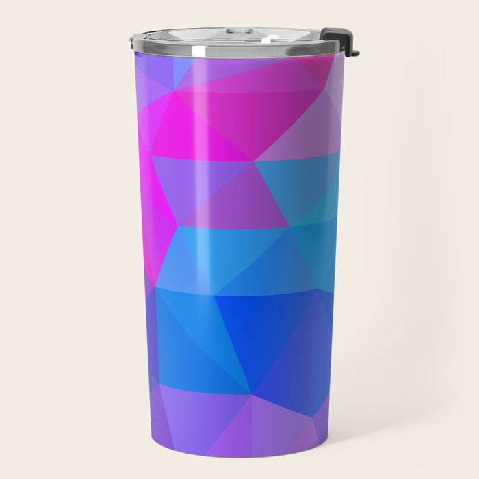 Magenta Blacklight Low Poly Travel Mug Gallery Image 2