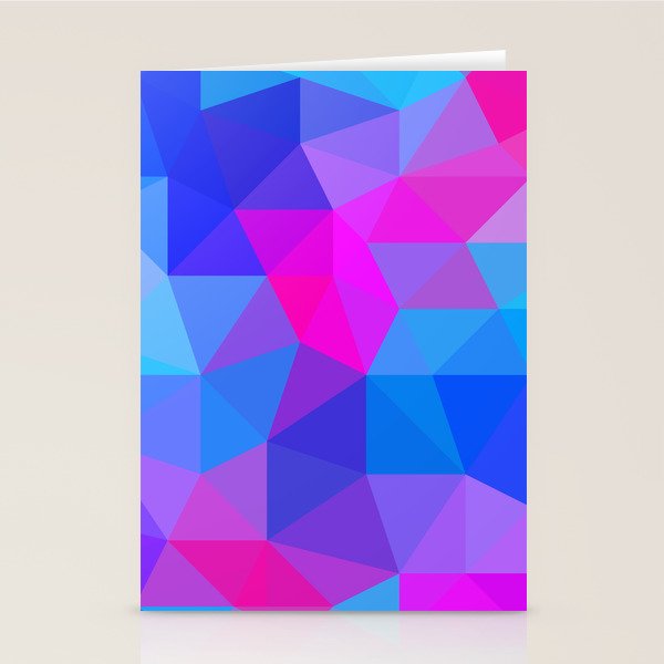 Magenta Blacklight Low Poly Stationery Card Gallery Image 1