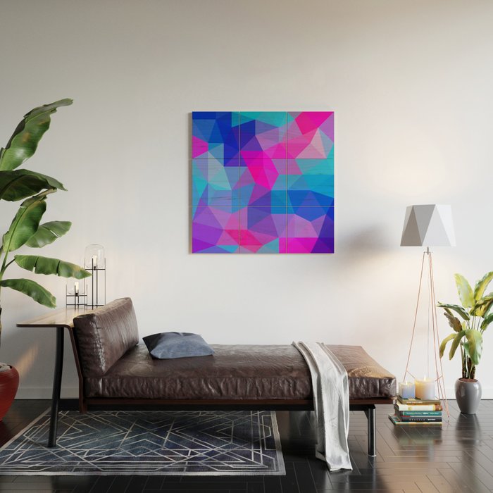 Magenta Blacklight Low Poly Wood Wall Art Gallery Image 2