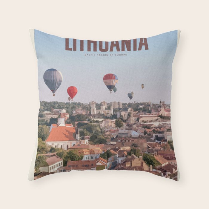 Visit Lithuania Throw Pillow Gallery Image 6