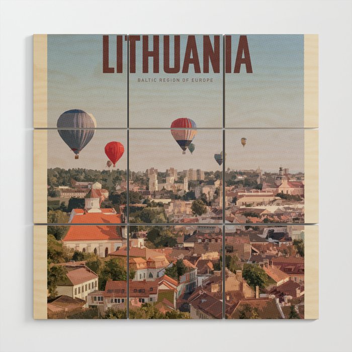 Visit Lithuania Wood Wall Art Gallery Image 1