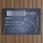 SpaceX Falcon Heavy Spacecraft NASA Rocket Blueprint in High Resolution (dark blue) Outdoor Rug Gallery Image 1