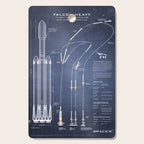 SpaceX Falcon Heavy Spacecraft NASA Rocket Blueprint in High Resolution (dark blue) Cutting Board Gallery Image 1