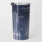 SpaceX Falcon Heavy Spacecraft NASA Rocket Blueprint in High Resolution (dark blue) Travel Mug Gallery Image 3