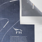 SpaceX Falcon Heavy Spacecraft NASA Rocket Blueprint in High Resolution (dark blue) Wall Tapestry Gallery Image 3