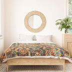 Copper Turquoise Antique Tabriz Rug Print Duvet Cover Gallery Image 3