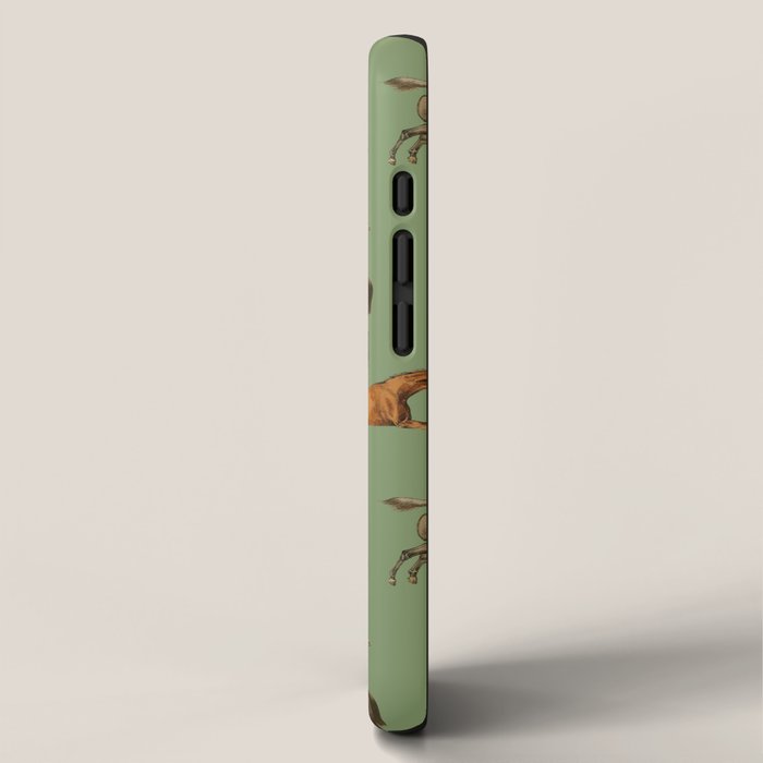 Wild Horses  Sage Green Toile Pattern  iPhone Case Gallery Image 2
