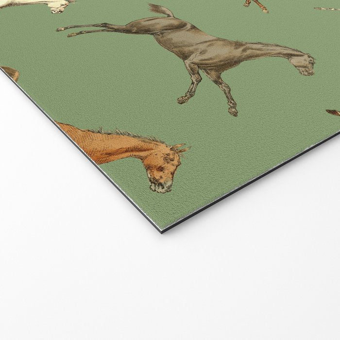 Wild Horses  Sage Green Toile Pattern  Welcome Mat Gallery Image 2
