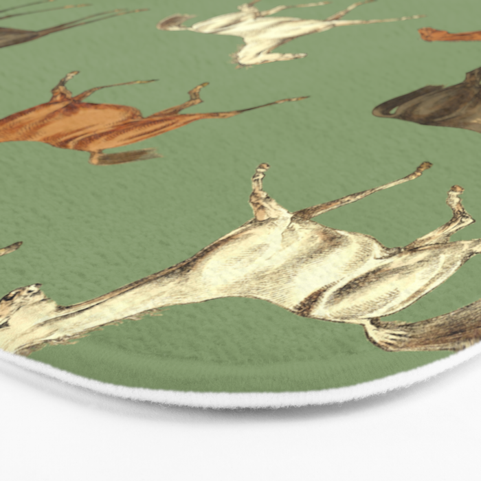 Wild Horses  Sage Green Toile Pattern  Bath Mat Gallery Image 3