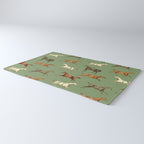 Wild Horses  Sage Green Toile Pattern  Rug Gallery Image 3