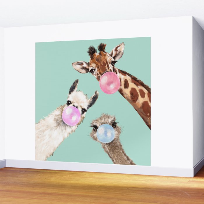 Bubble Gum Gang in Green Wall Mural Gallery Image 2