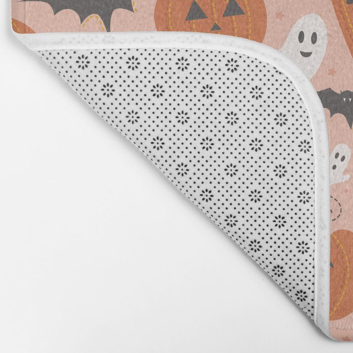 Pumpkin Party on Blush Pink Bath Mat Gallery Image 2
