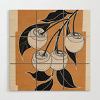 Minimalist Cherry Fruit Line Art 5 Wood Wall Art Gallery Image 1