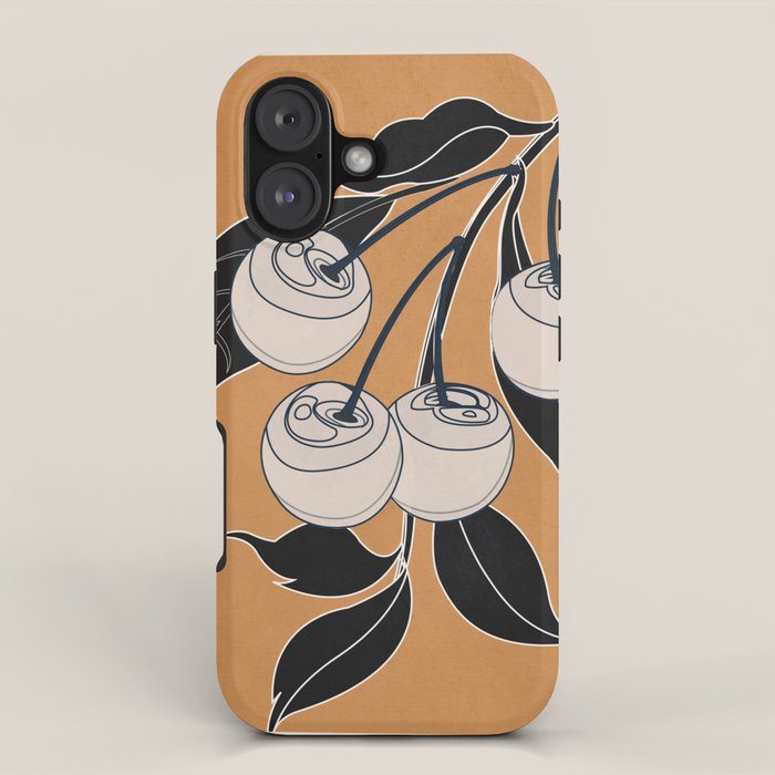 Minimalist Cherry Fruit Line Art 5 iPhone Case Gallery Image 1