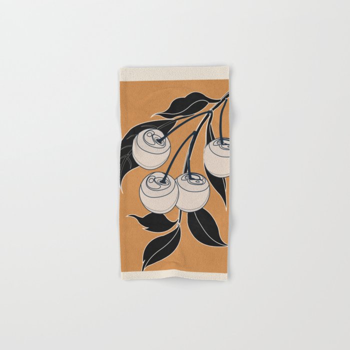 Minimalist Cherry Fruit Line Art 5 Bath Towel Gallery Image 1
