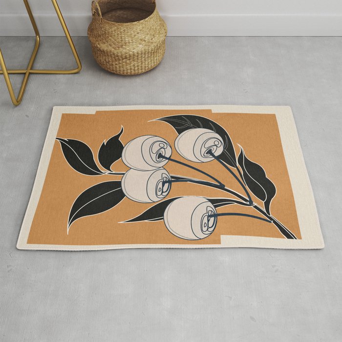 Minimalist Cherry Fruit Line Art 5 Rug Gallery Image 1